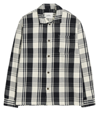 Les Deux Structured Check Overshirt Dark Navy