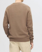 Selected Slhdane Ls Knit Structure Crew Neck Brown/Grey