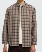 Selected Slmcole-Jay Reg Melange Ls Shirt No Brown Pattern