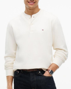 Tommy Hilfiger Reg Essential Fleece Henley Off White
