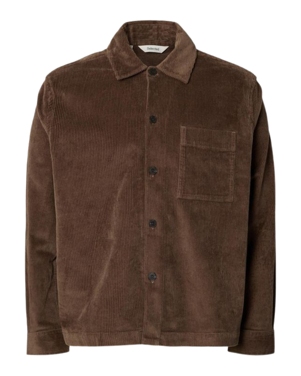 Selected Slmotto-Kris Cord Overshirt Noos Brown