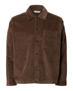 Selected Slmotto-Kris Cord Overshirt Noos Brown