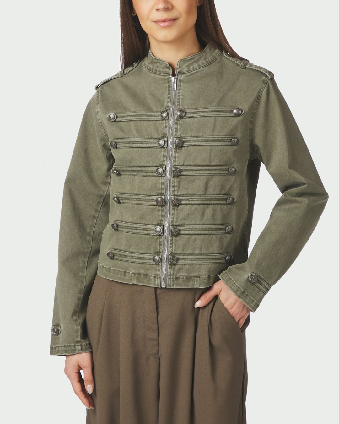 Neo Noir Sivena Denim Jacket Army