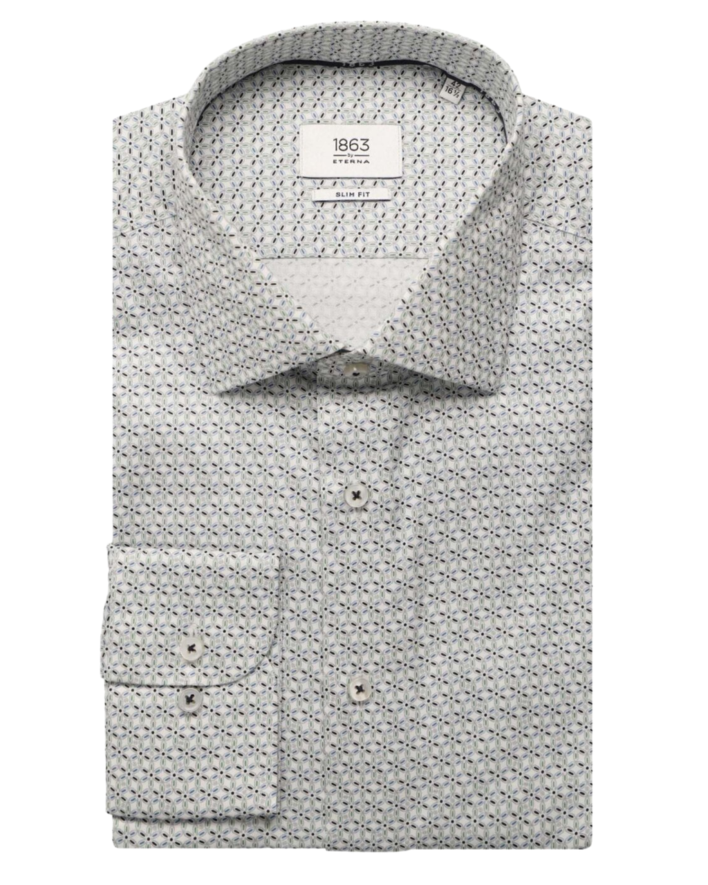 Eterna shirt 1370 X68K Blue/Green
