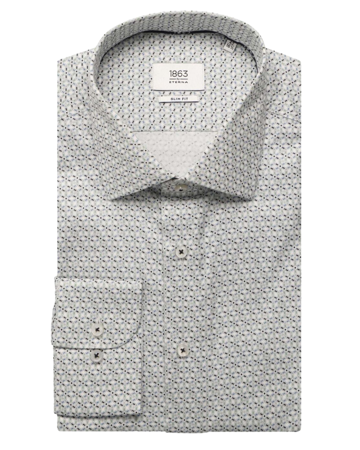 Eterna shirt 1370 X68K Blue/Green