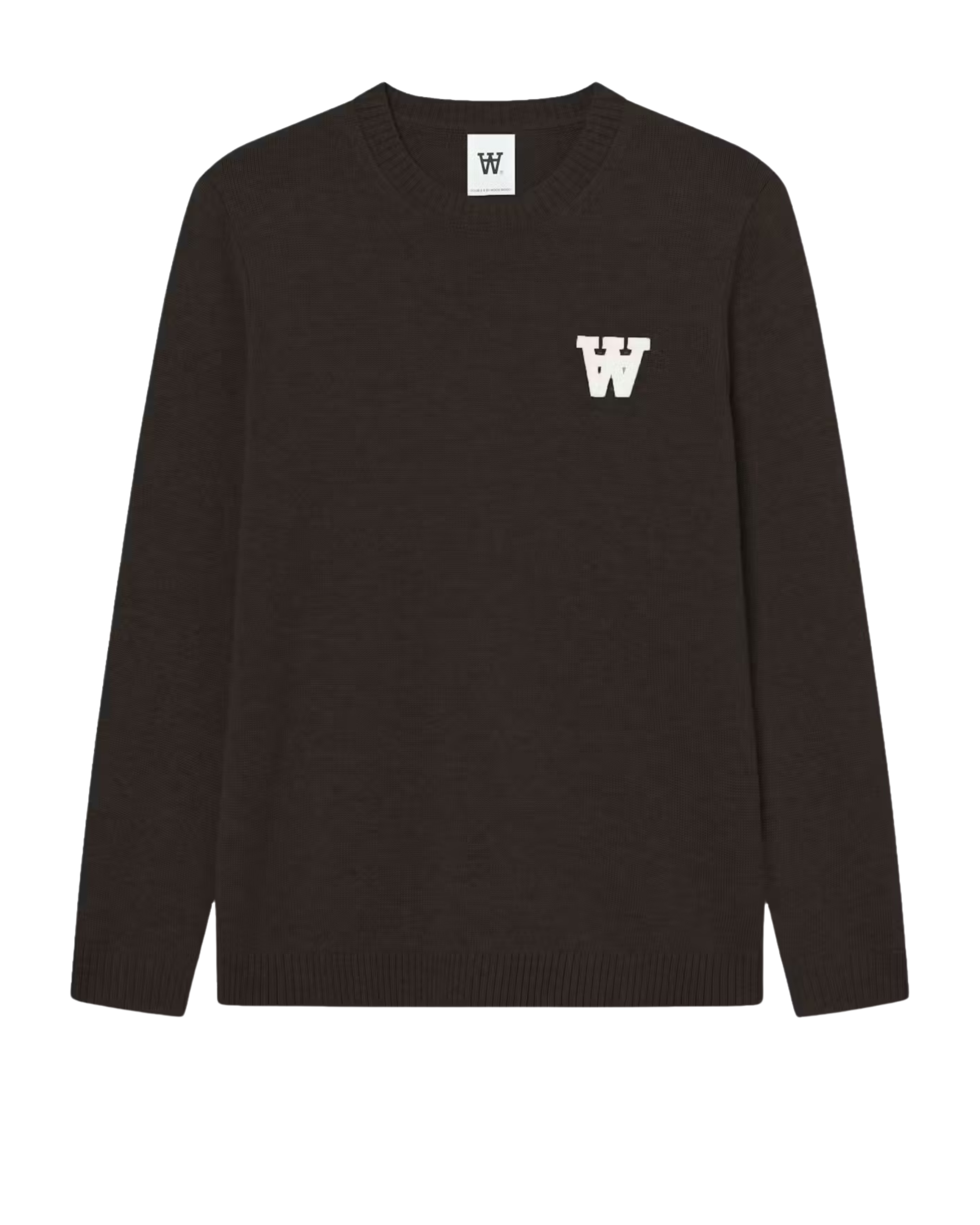 Wood Wood Tay L Striktrøje Dark Brown