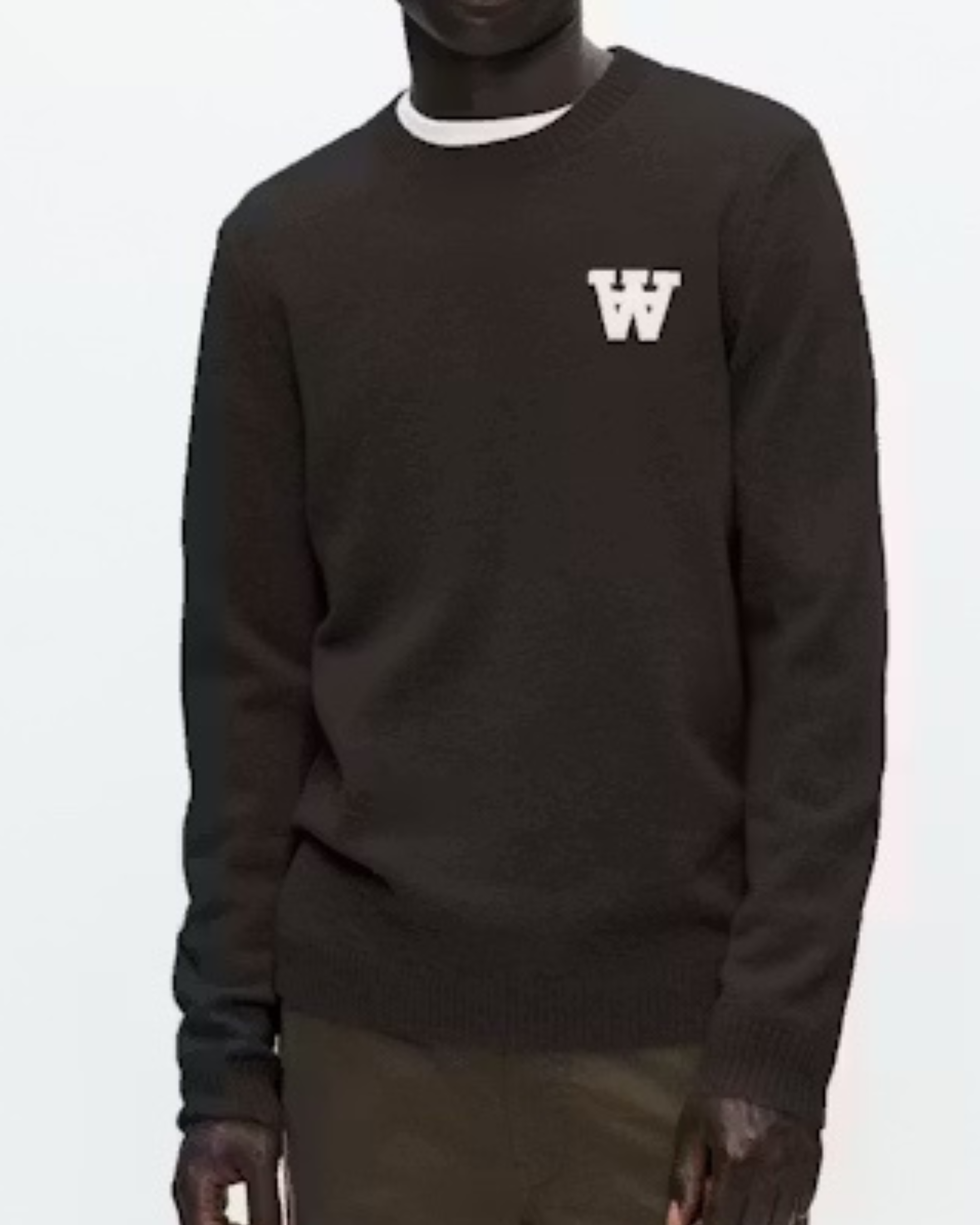 Wood Wood Tay L Striktrøje Dark Brown