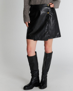 PBO 1034 Komi Leather Skirt Black