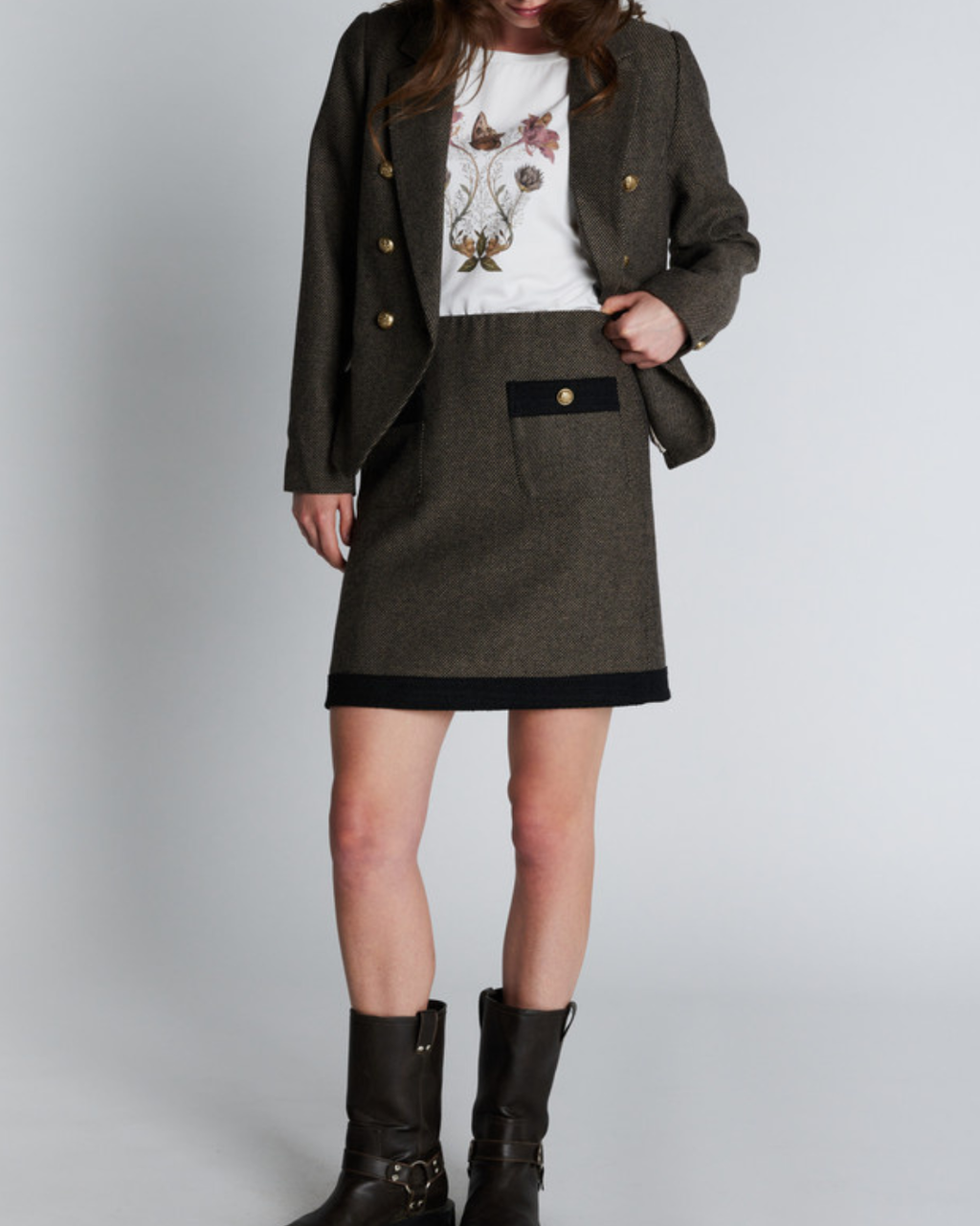 PBO 1509 Marmonti Skirt Black/Beige