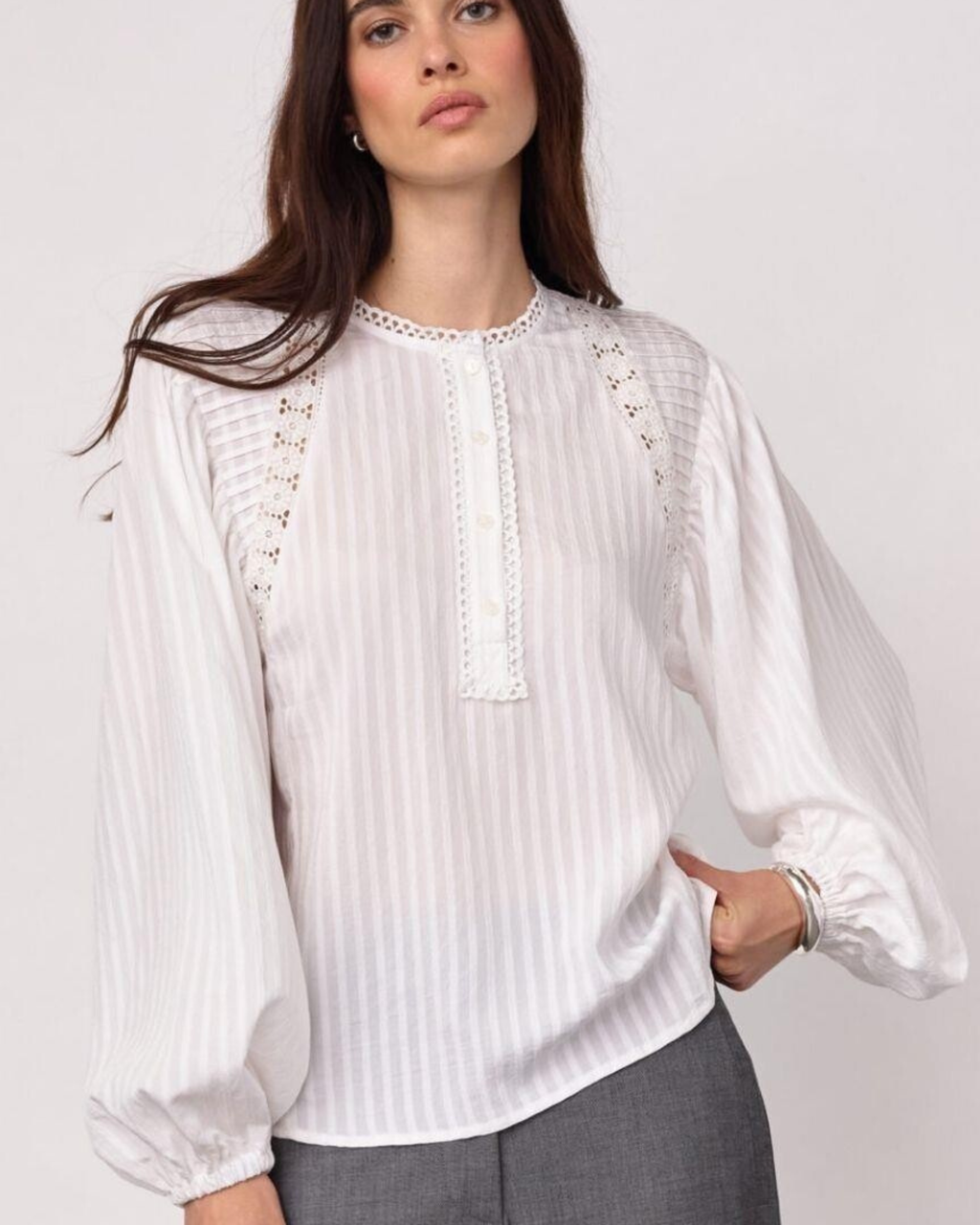 Co'Couture Senne Lace Blouse White