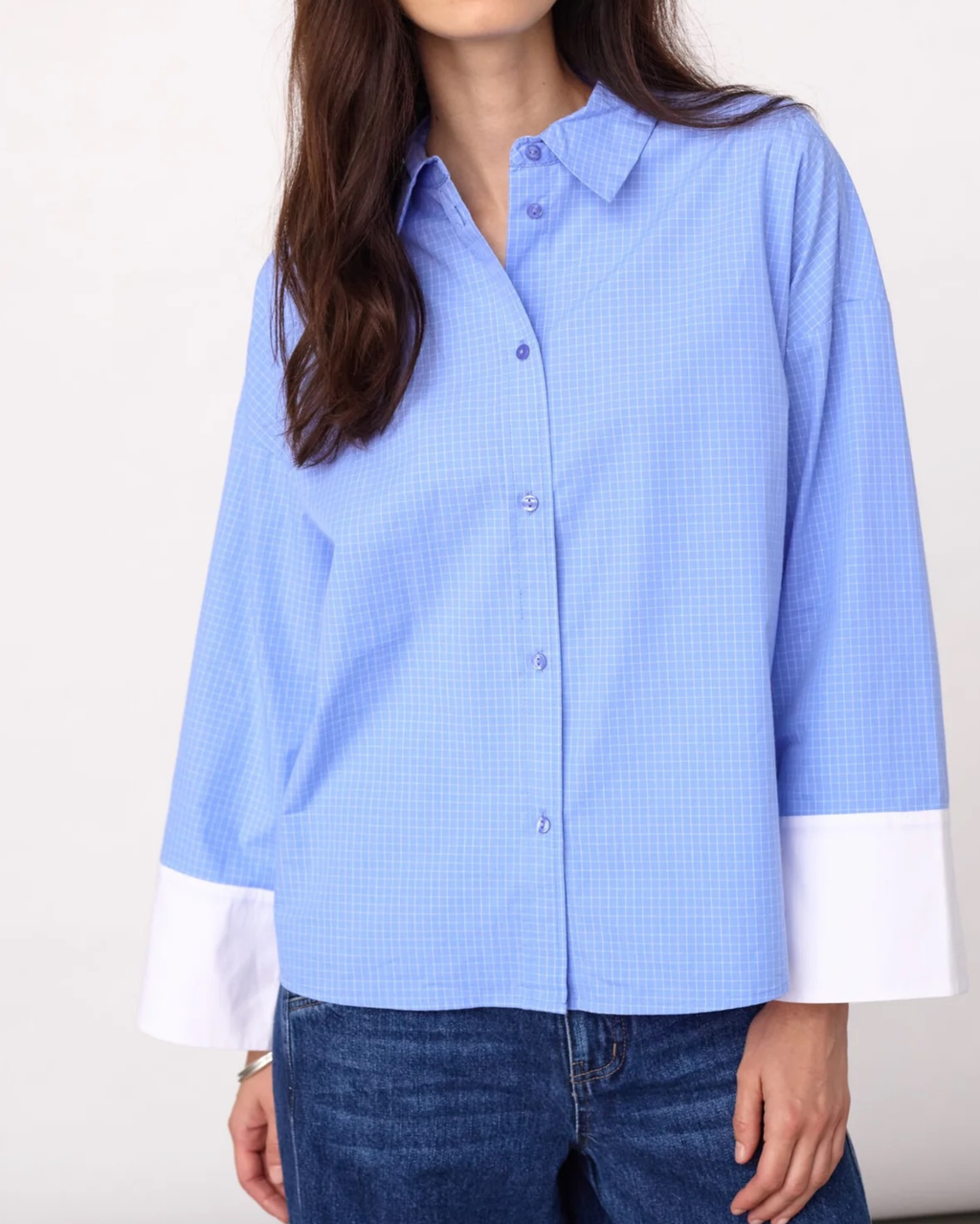Co'Couture Elona Check Shirt Blue