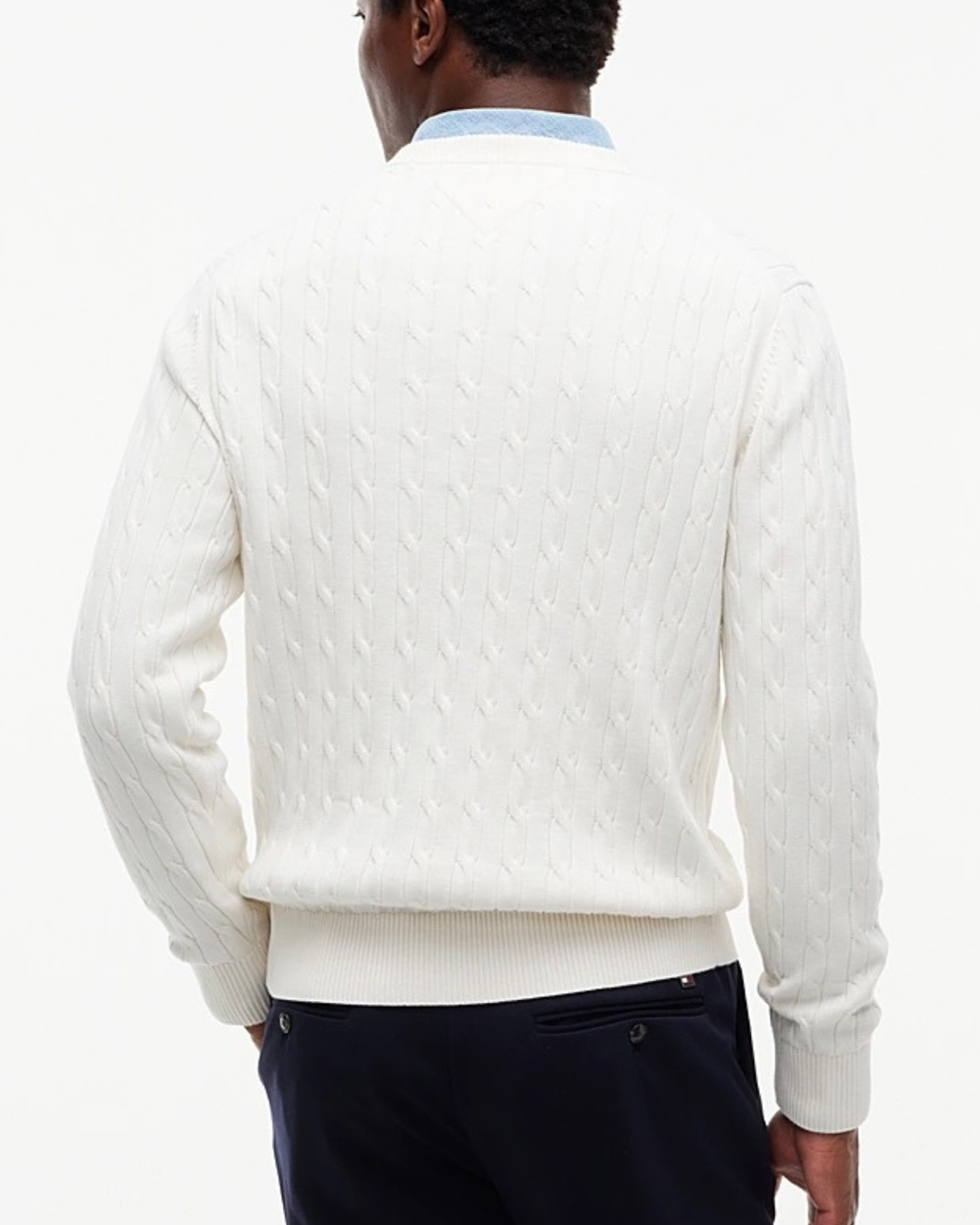 Tommy Hilfiger Classic Cotton Cable Crew Neck Beige