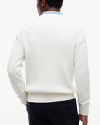 Tommy Hilfiger Classic Cotton Cable Crew Neck Beige
