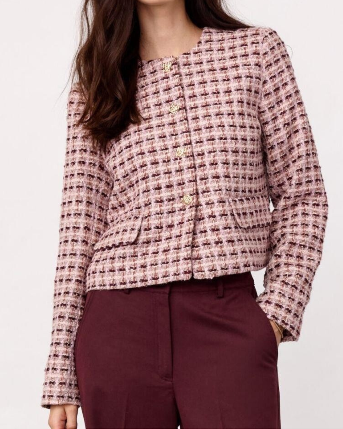 Co'Couture Tika Boucle Jacket Dusty Rose
