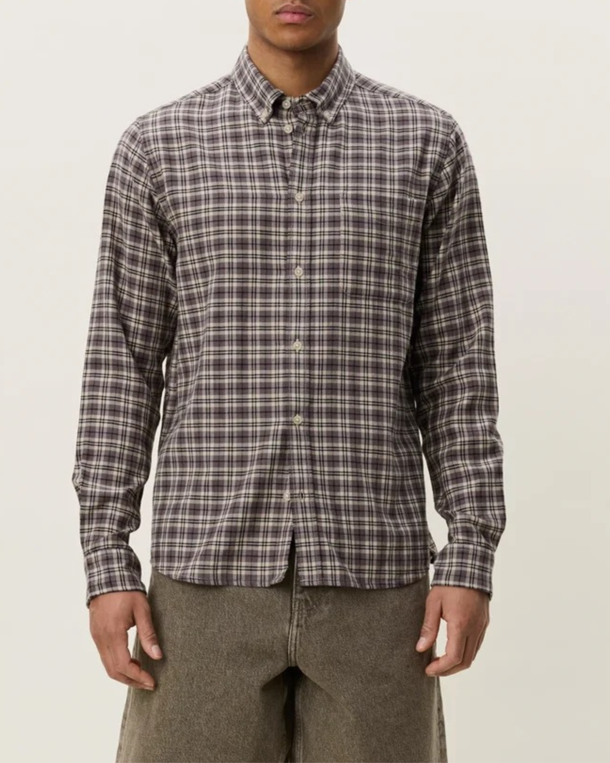Les Deux Check Overshirt Light Sand