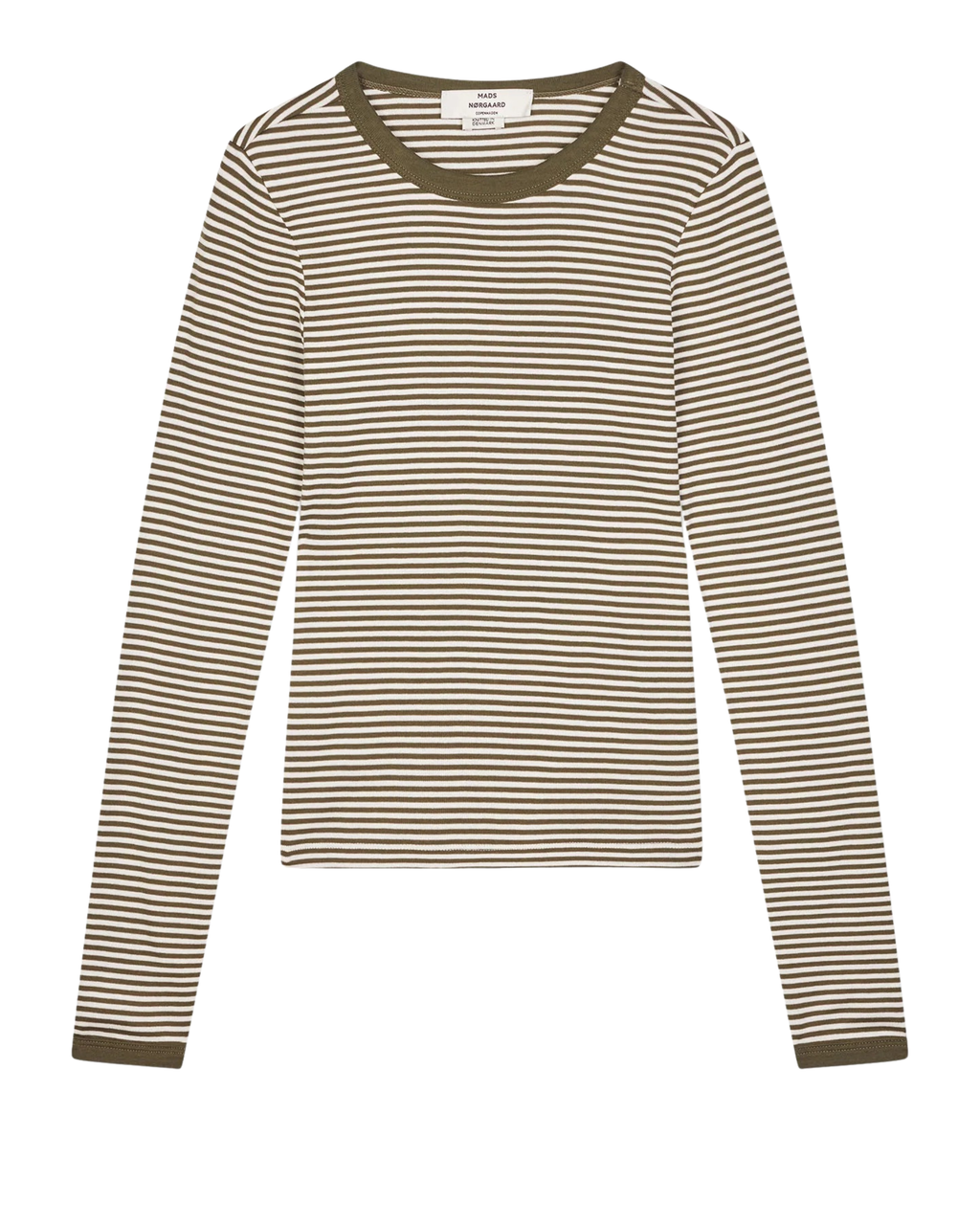 Mads Nørgaard Grace Jersey Stripe Camille Tee LS White/Tarmac