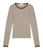 Mads Nørgaard Grace Jersey Stripe Camille Tee LS White/Tarmac