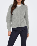 JDY Lumi L/S Button Cardigan Knit Medium Grey Melange