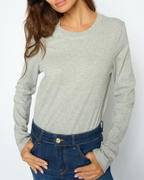 Mos Mosh Millie O-LS Regular Tee Grey Melange