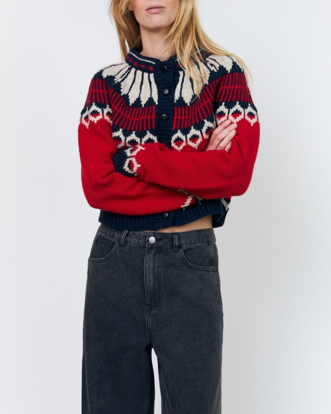 Lollys Laundry Clare Knit Cardigan Red