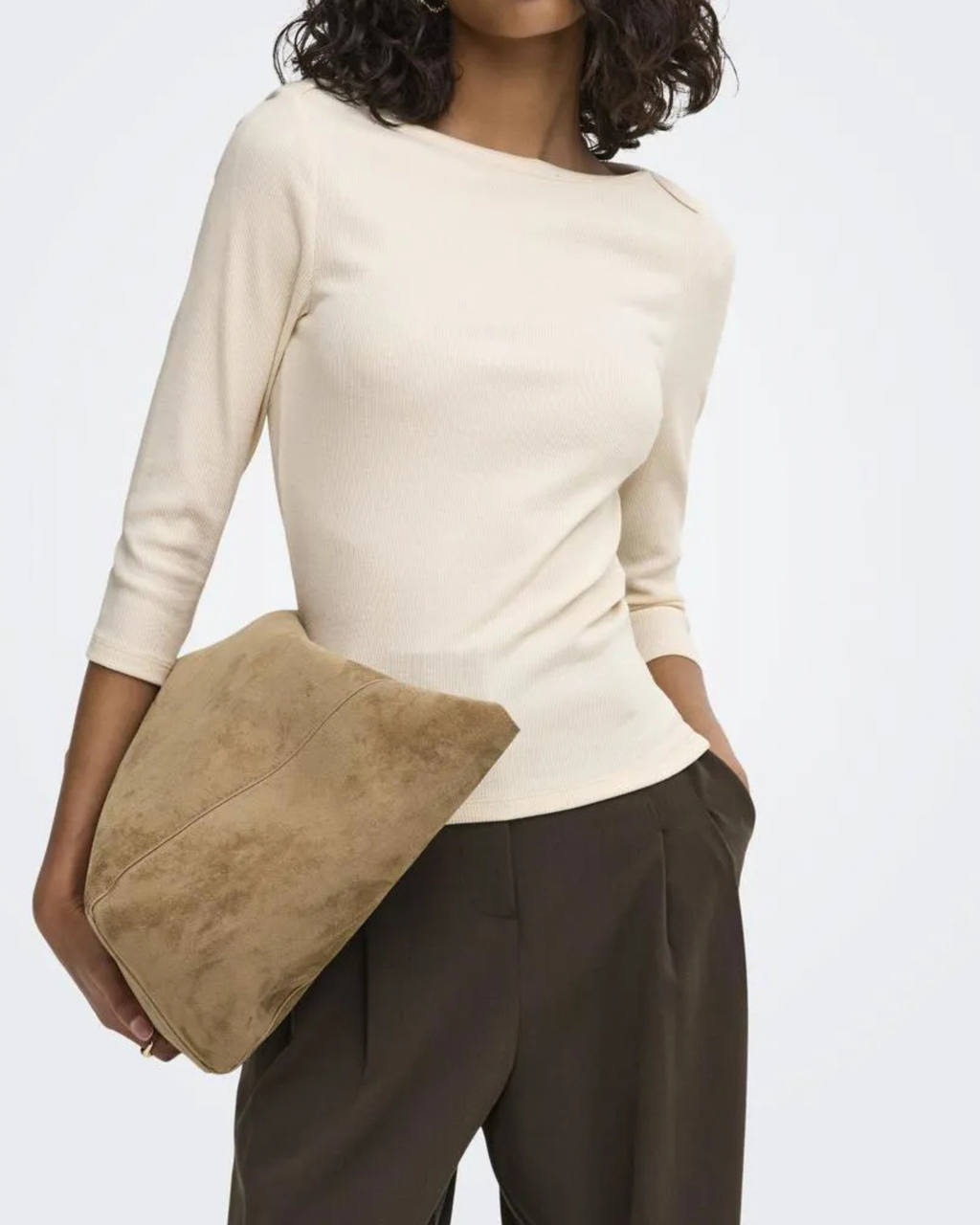 JDY MALLI 3/4 Boatneck Top JRS NOOS Birch