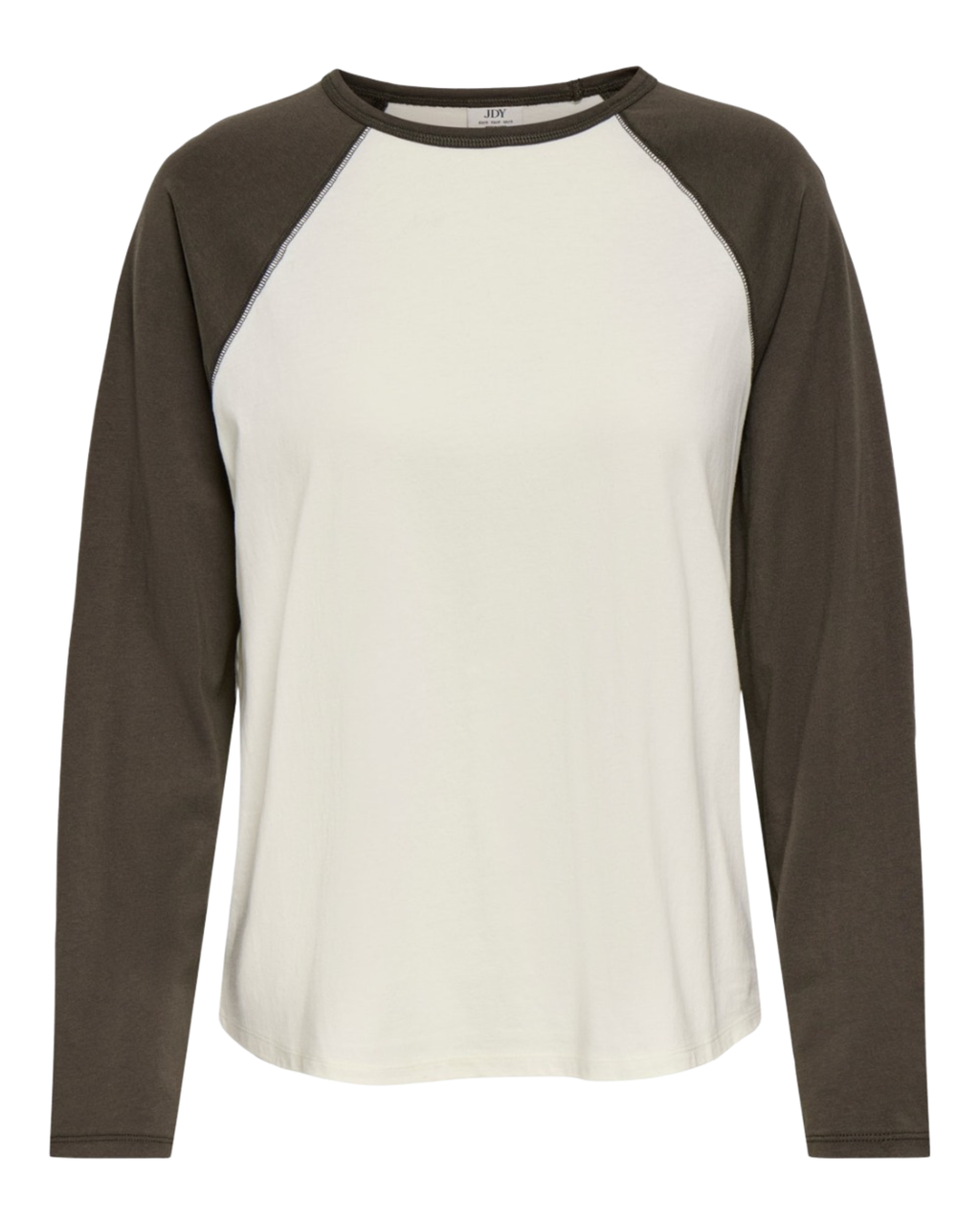 JDY Jeanett L/S Raglan Contrast Top Antique White/ Black Olive