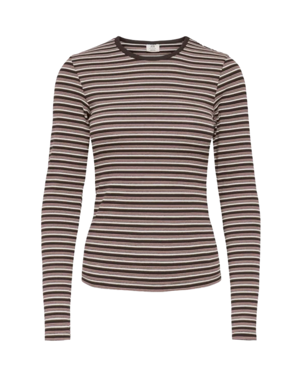 JDY Bali L/S O-Neck Top Mulch/Pink Nectar