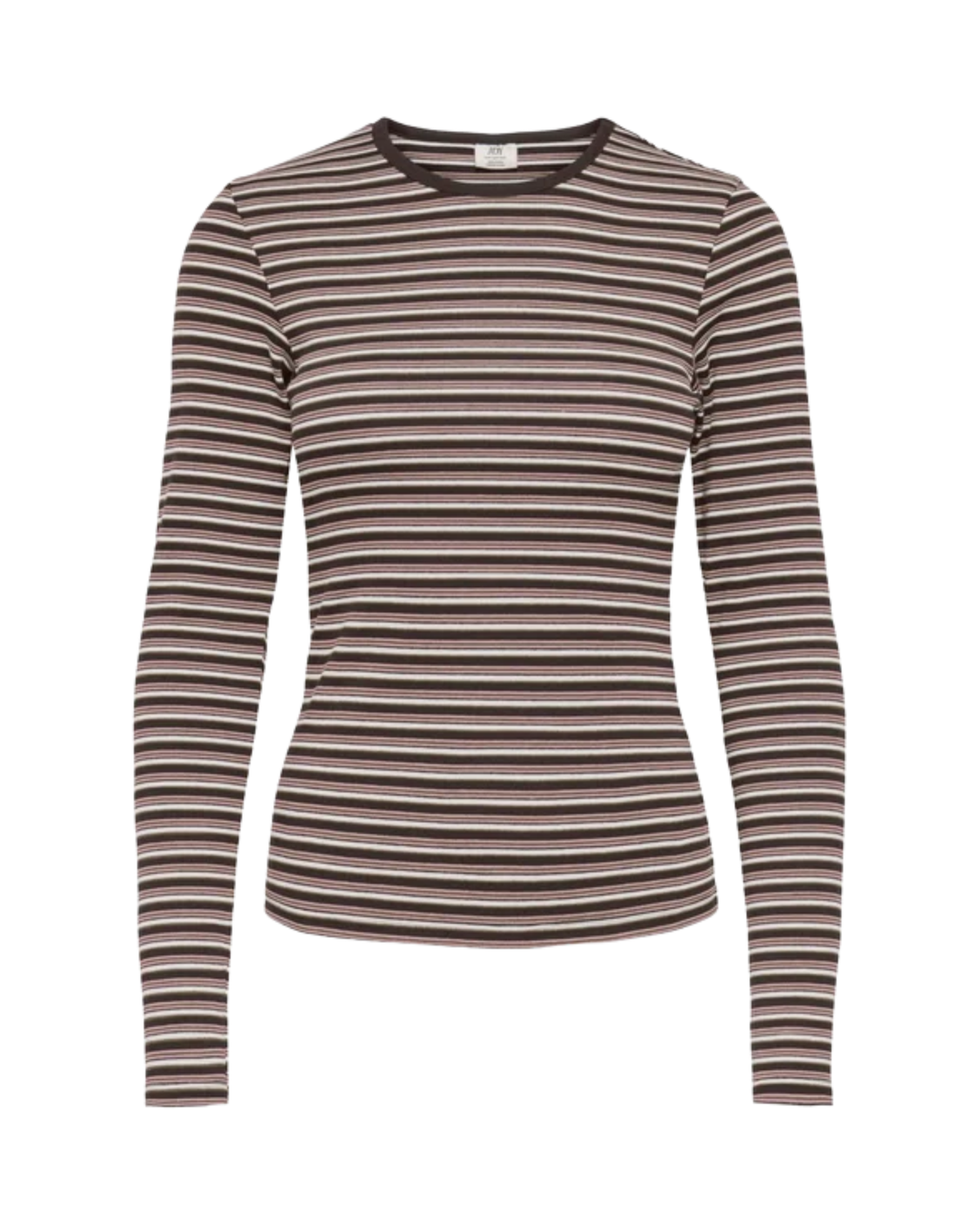 JDY Bali L/S O-Neck Top Mulch/Pink Nectar