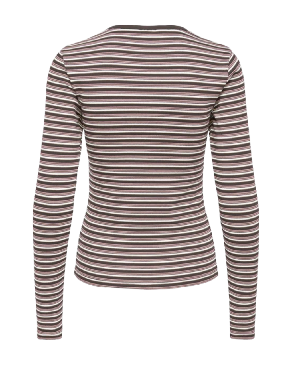 JDY Bali L/S O-Neck Top Mulch/Pink Nectar