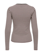 JDY Bali L/S O-Neck Top Mulch/Pink Nectar
