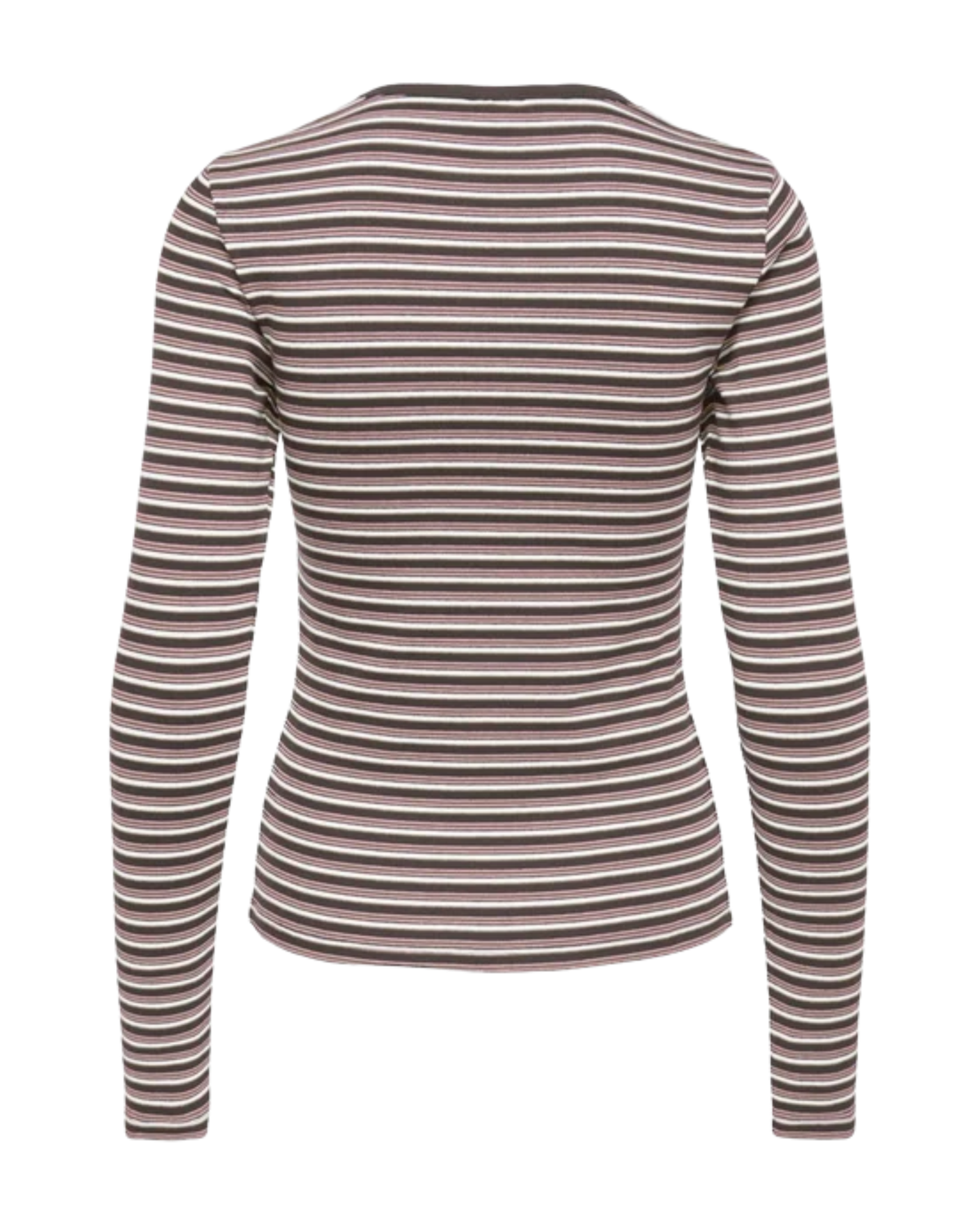 JDY Bali L/S O-Neck Top Mulch/Pink Nectar