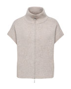 JDY Lea 2Way Zip Vest Knit Natural Melange