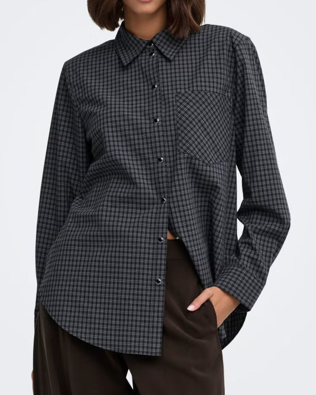 JDY Lou L/S Shoulderpad Shirt Ebony/Black