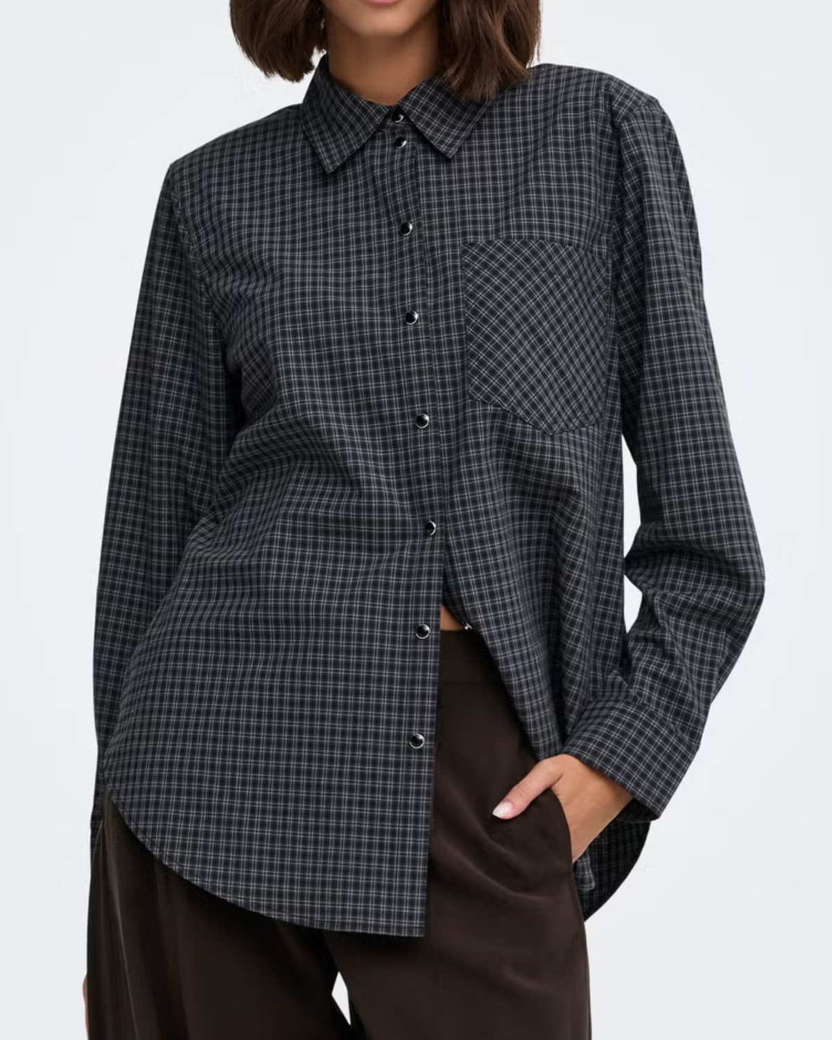 JDY Lou L/S Shoulderpad Shirt Ebony/Black