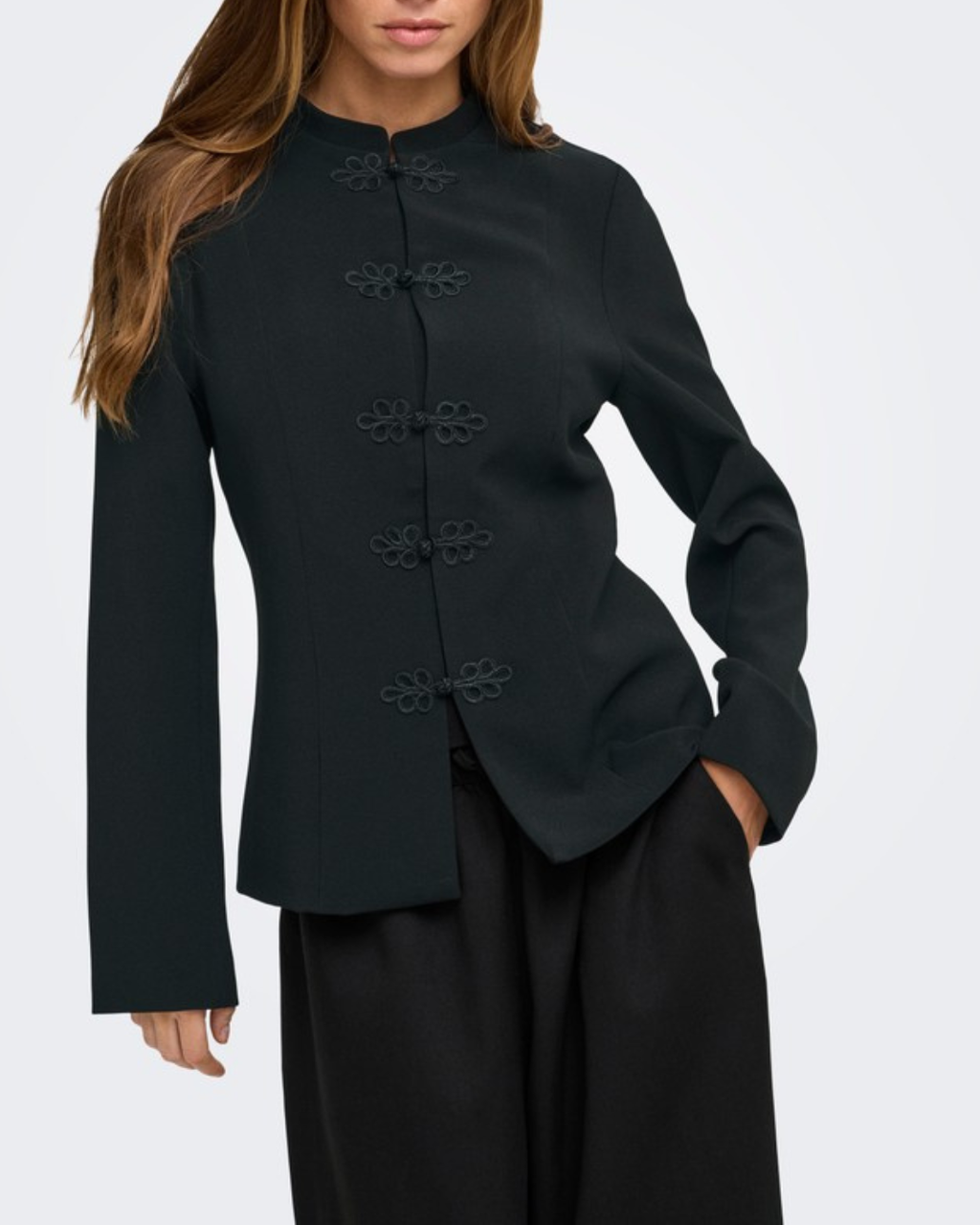 JDY Dusin L/S Mandarin Detail Blazer Black