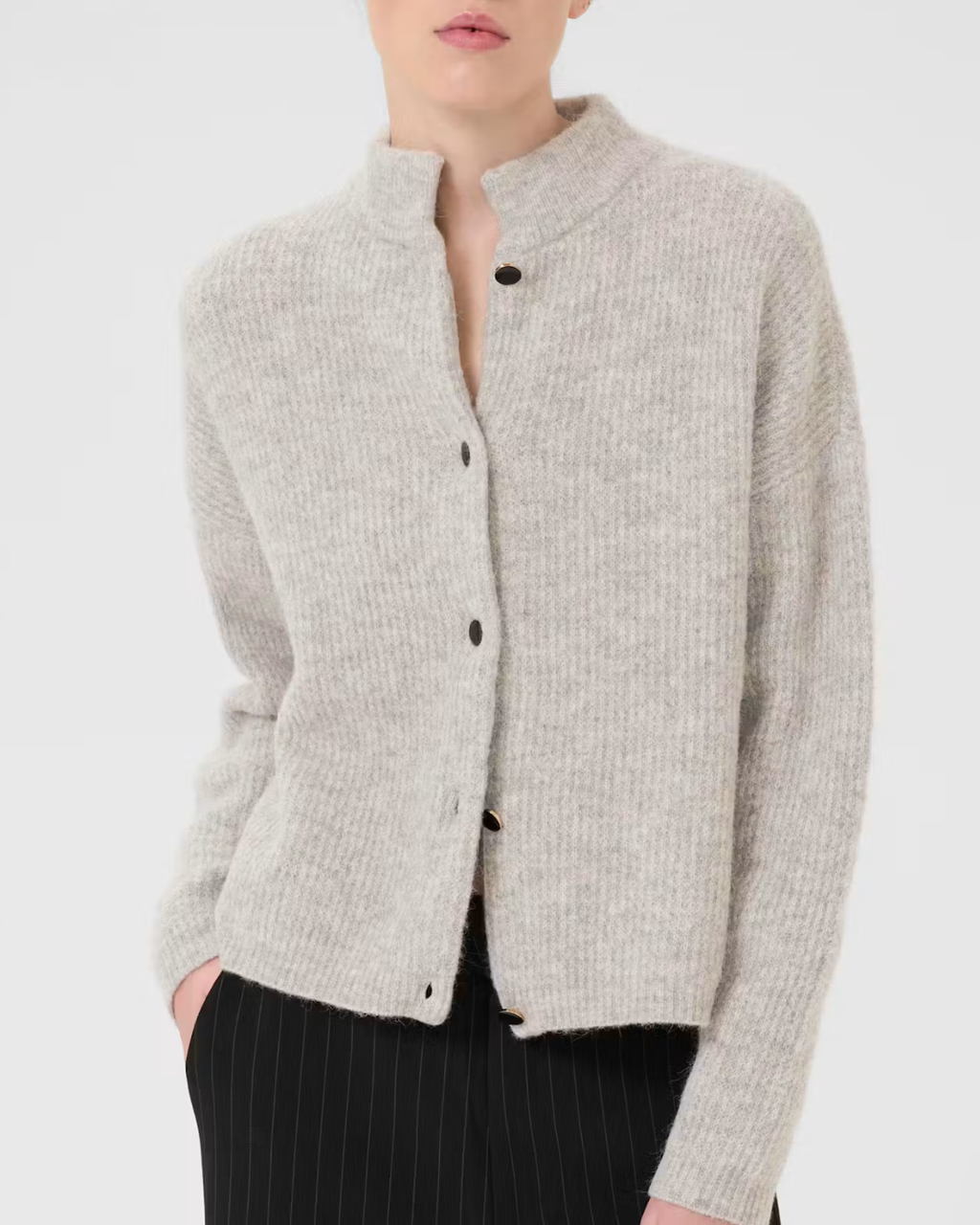 Gestuz Alpha Short Cardigan Light Grey