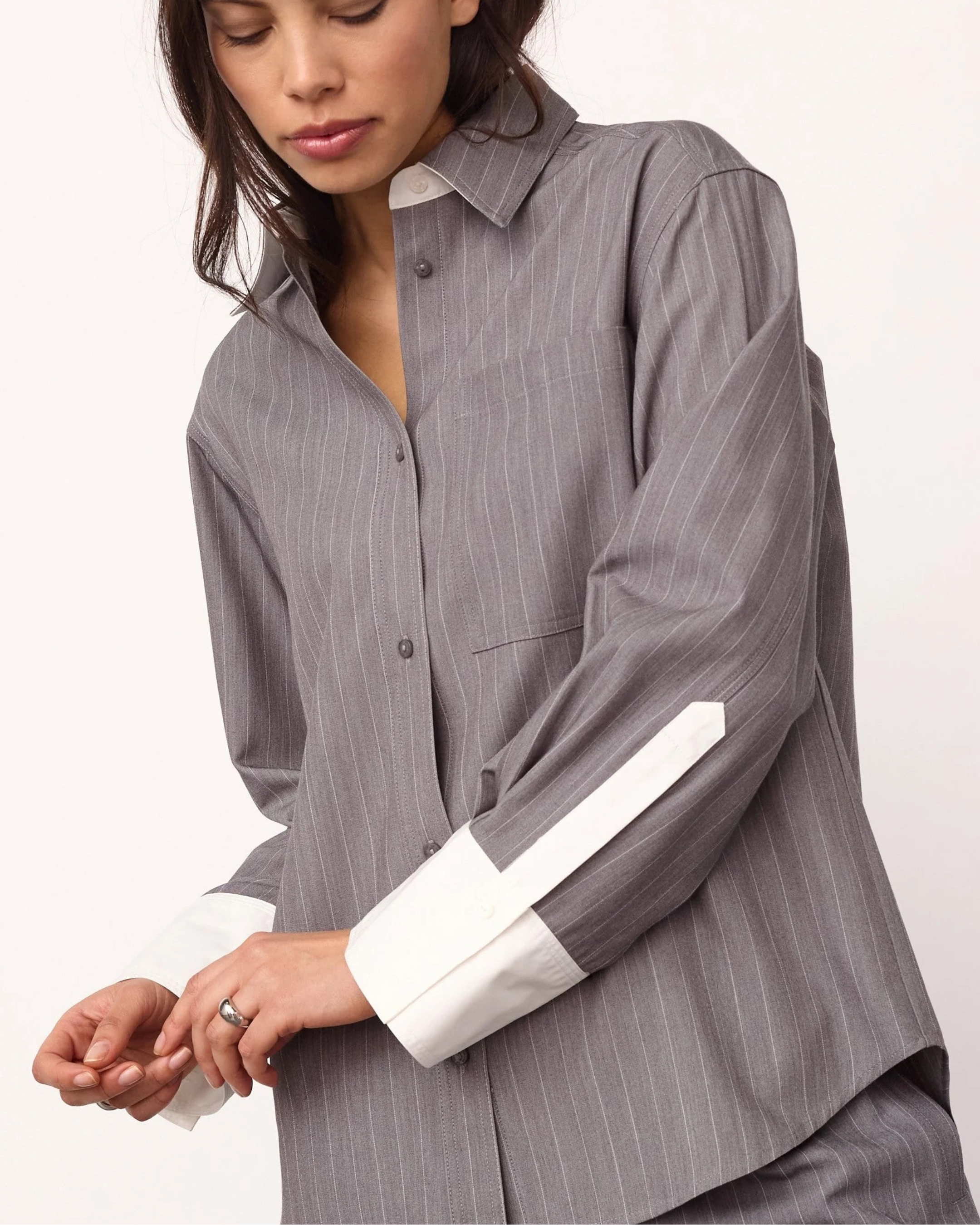 Co'Couture Penny Pin Shirt Mid Grey