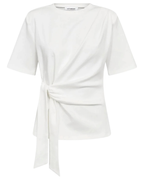 Co'Couture Oriane Pleat Tie Tee White