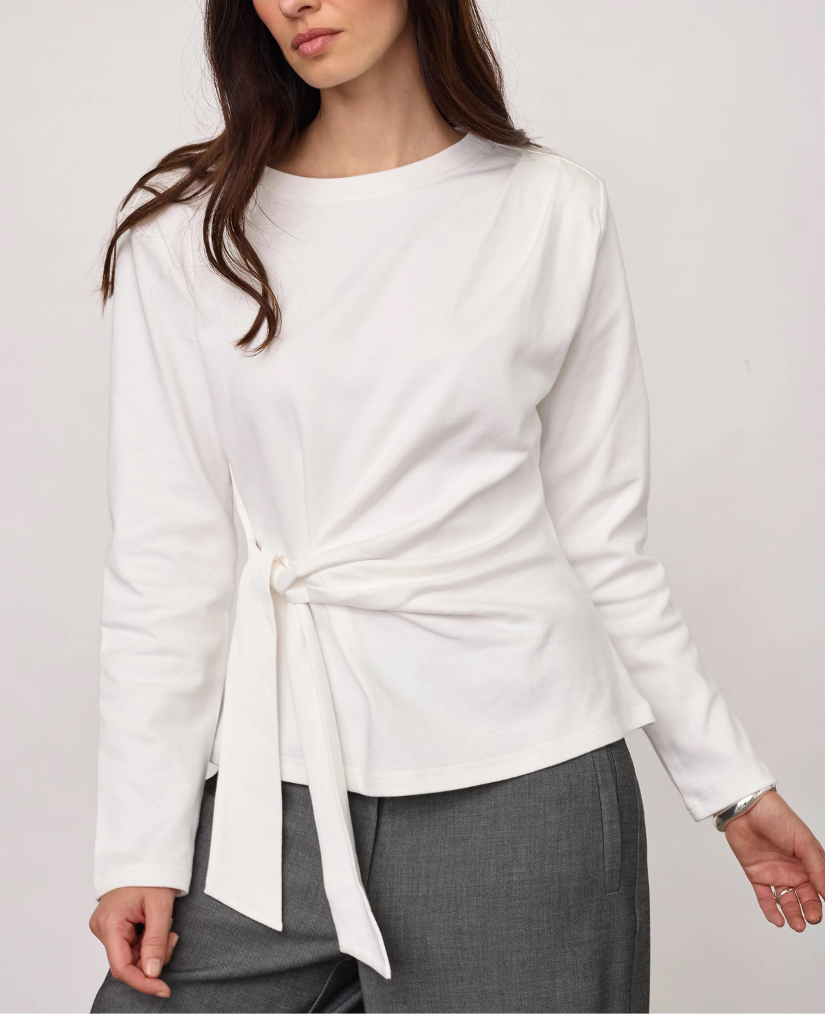 Co'Couture Oriane Pleat Tie Tee White