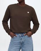 JDY "JDYPARIS L/S EMB SWEAT JRS" Sweatshirt Brown