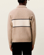Les Deux Signature Melange Knitted Polo Dark Sand