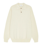 Les Deux Check Structure Knitted LS Polo Off White