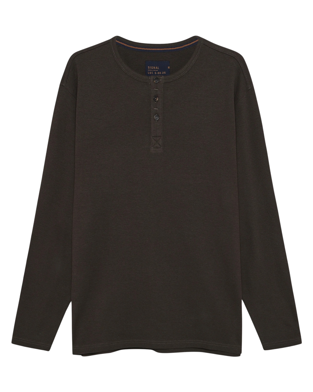 Signal 13615 DerekSi Granddad Waffle Henley Brown