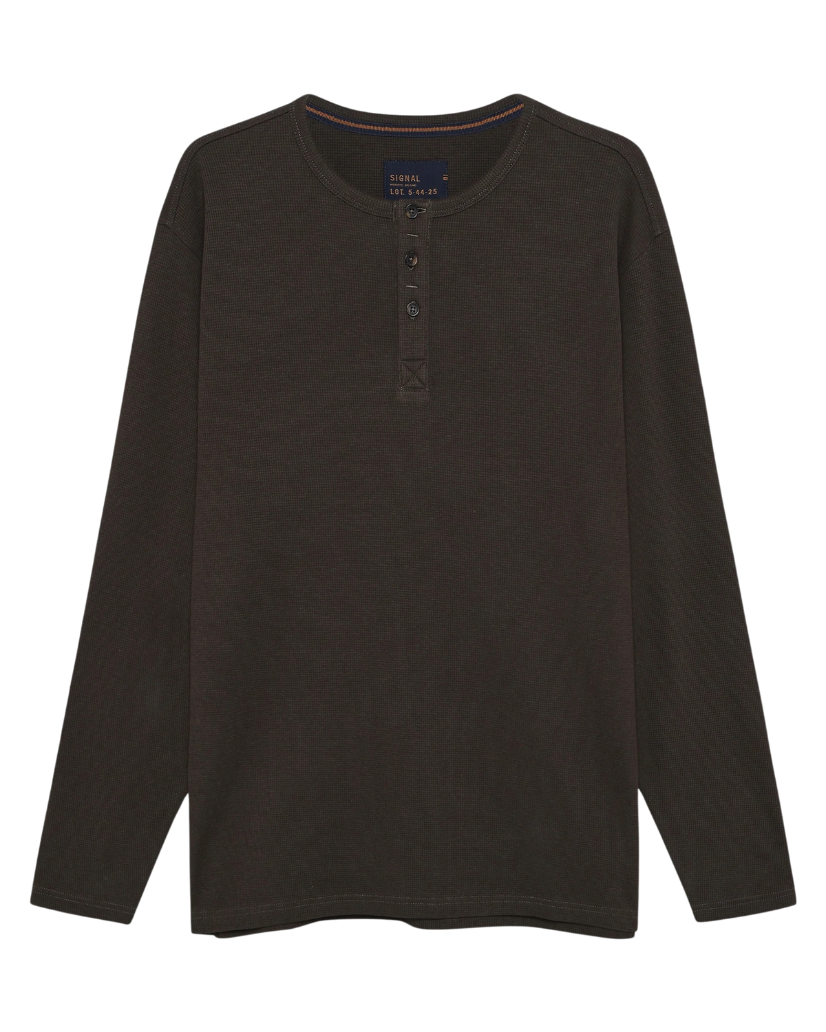 Signal 13615 DerekSi Granddad Waffle Henley Brown