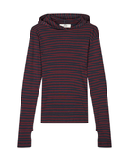 Mads Nørgaard 2x2 Cotton Stripe Tutti Hood Bordeux/Navy