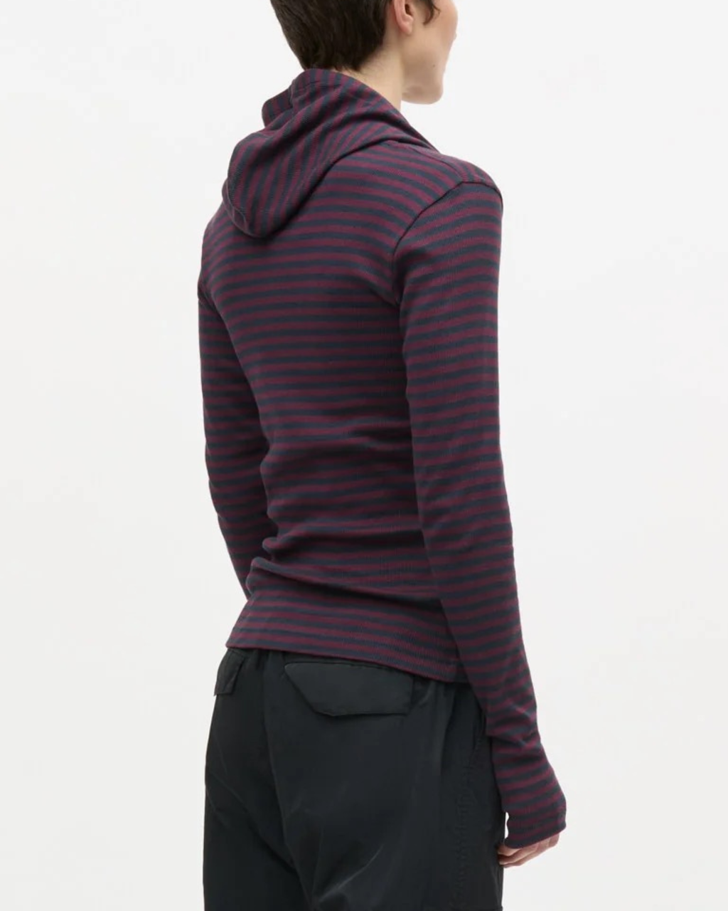 Mads Nørgaard 2x2 Cotton Stripe Tutti Hood Bordeux/Navy