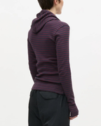 Mads Nørgaard 2x2 Cotton Stripe Tutti Hood Bordeux/Navy