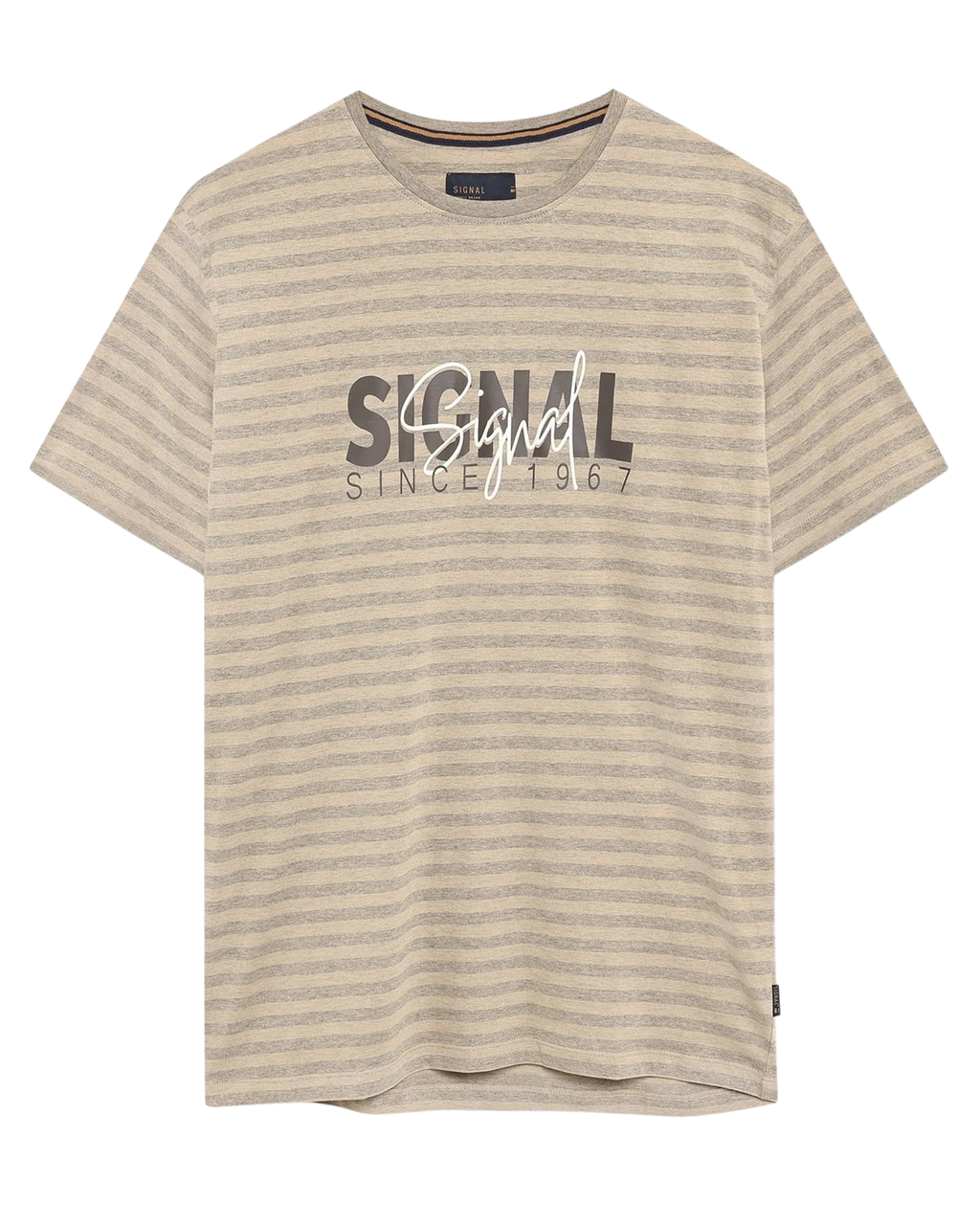 Signal 13656 LewiSi Subtle Stripe Print T-Shirt Beige