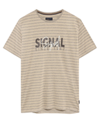 Signal 13656 LewiSi Subtle Stripe Print T-Shirt Beige
