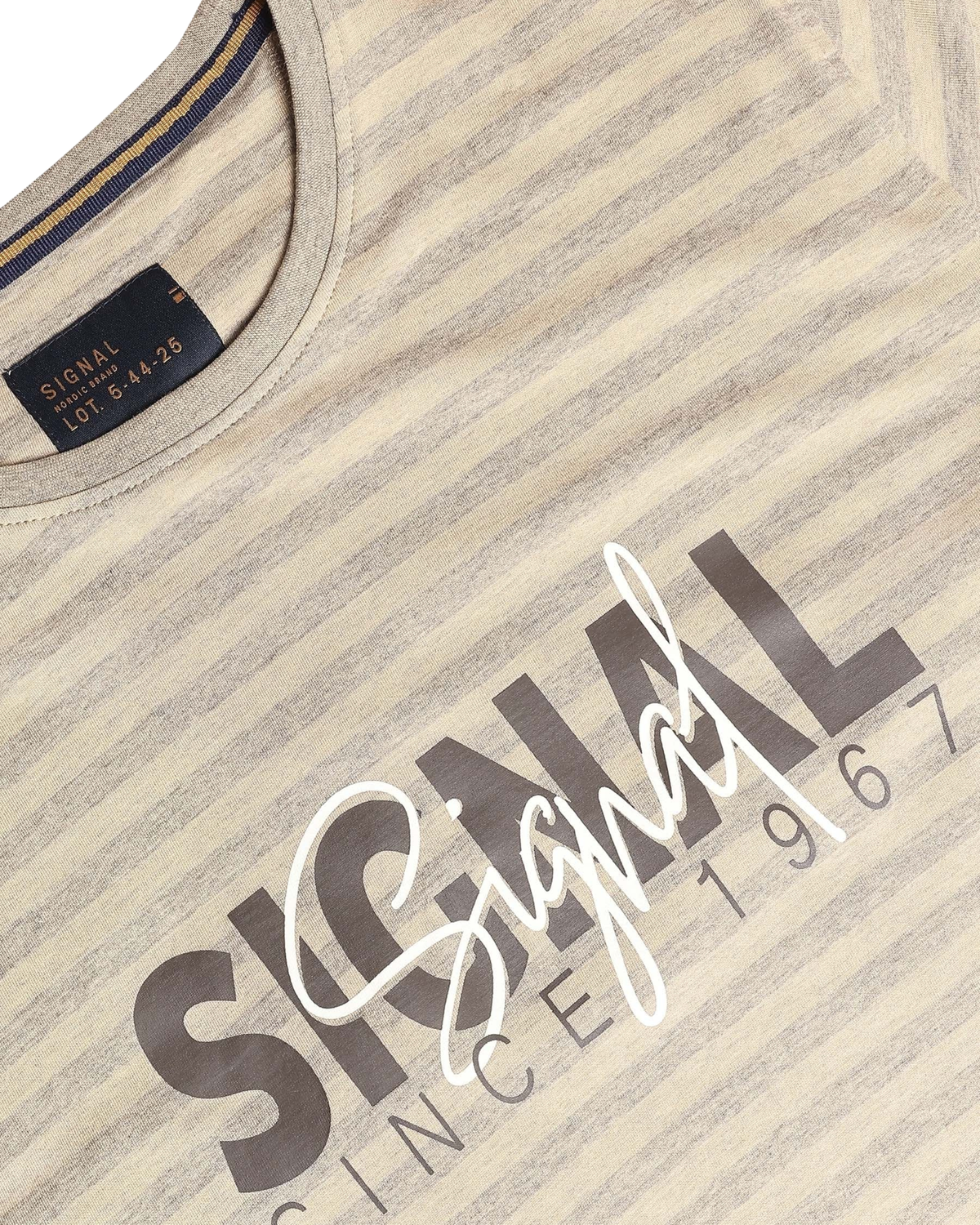 Signal 13656 LewiSi Subtle Stripe Print T-Shirt Beige